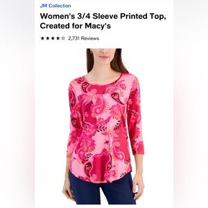 Beautiful feeling and looking tunic with 3/4 length sleeves.